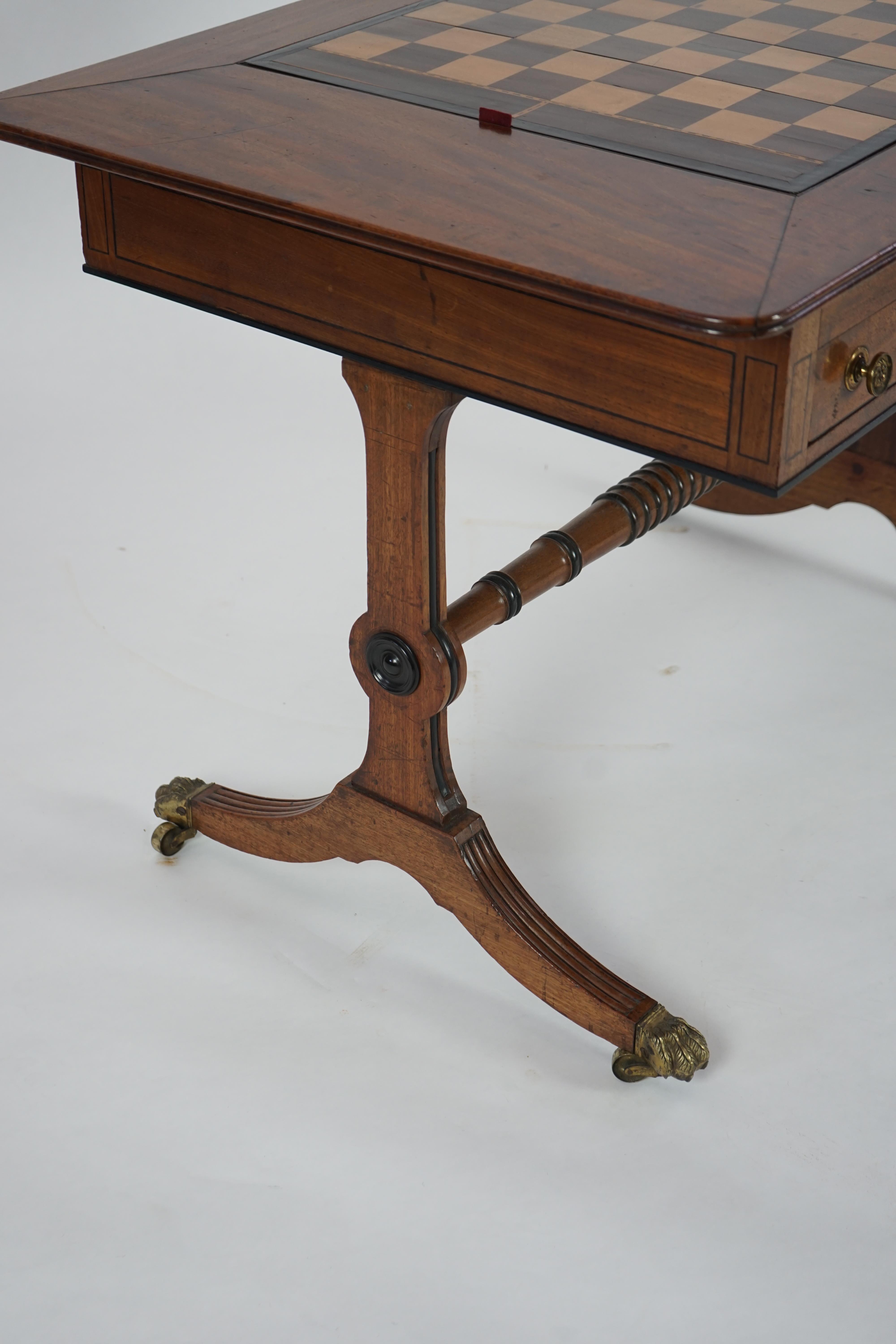 A Regency mahogany games table